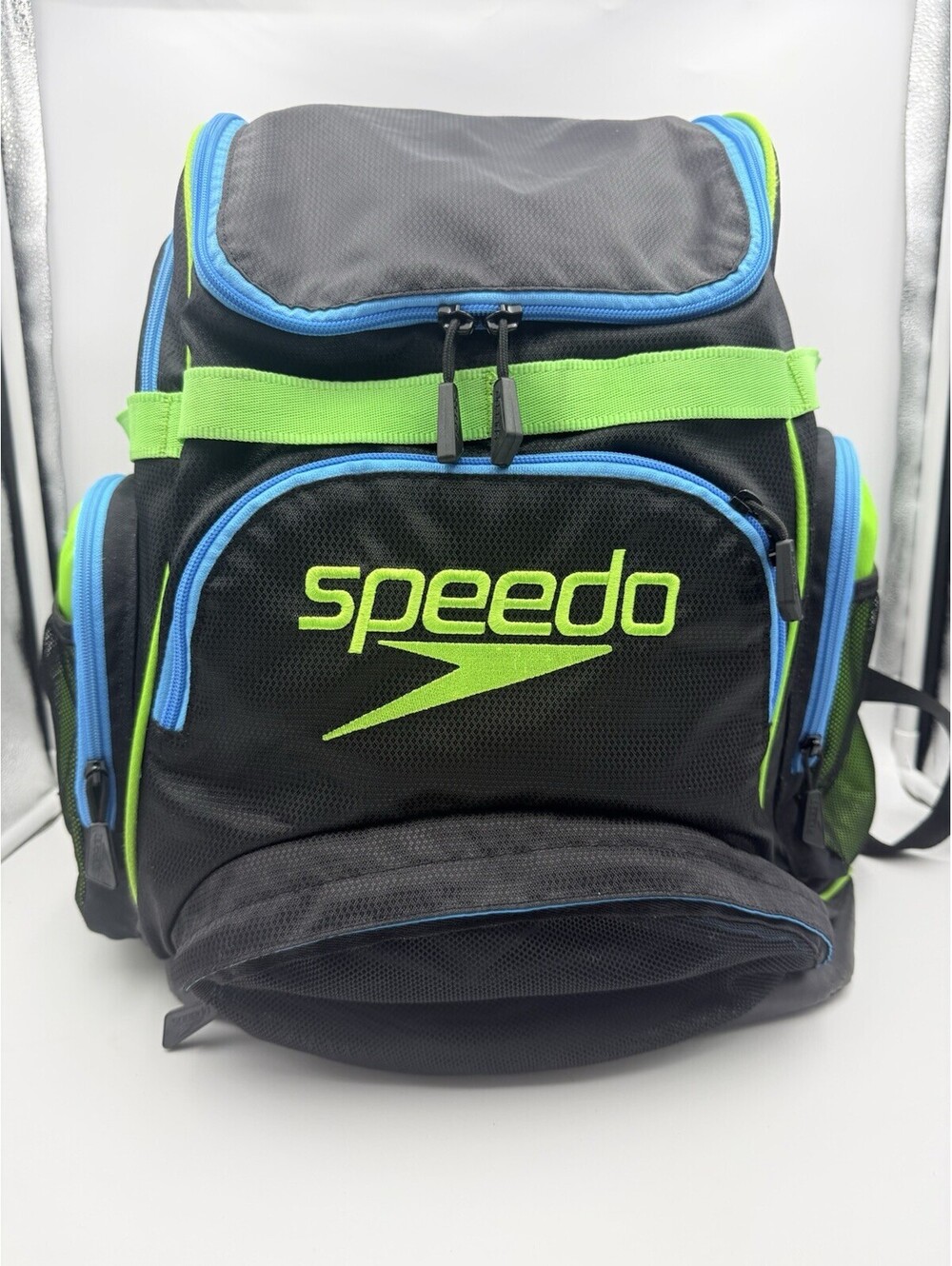 Speedo Teamster 35L Swim Backpack Blue Green Black Swim Gear Bag
